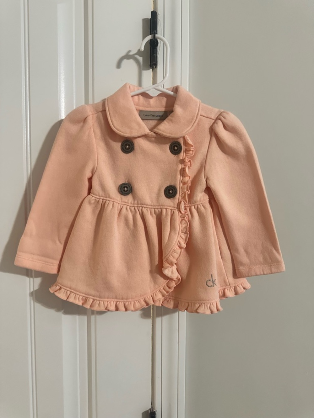 Calvin Klein Peach Ruffle Peacoat